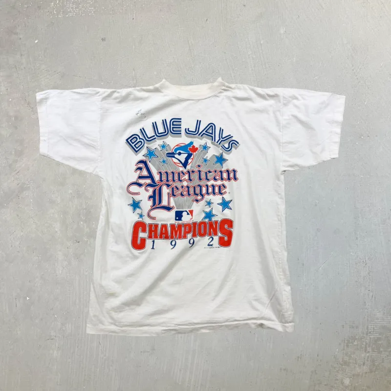 F- Vintage '92 Toronto Blue Jays MLB ALS Champions Single Stitch Tee sold by HG Vintage