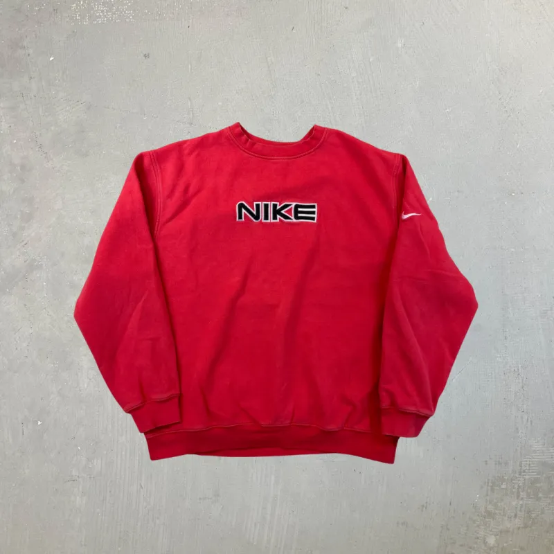 F- Vintage '00 Nike Embroidered Text Red Crewneck sold by HG Vintage