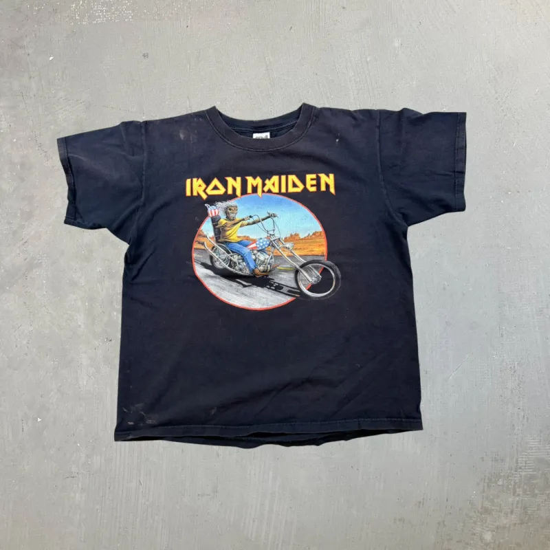 F- '08 Iron Maiden Somewhere Back In Time World Tour US Leg Graphic Anvil Tee made by HG Vintage
