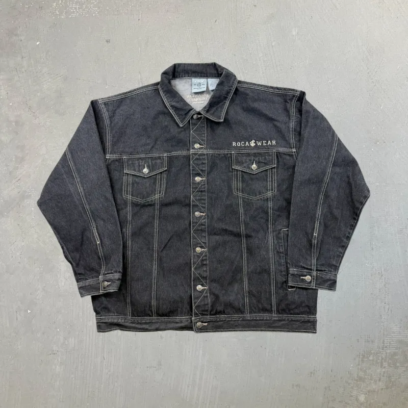 F- Vintage Rocawear Denim Big & Tall Embroidered Text Denim Jacket sold by HG Vintage
