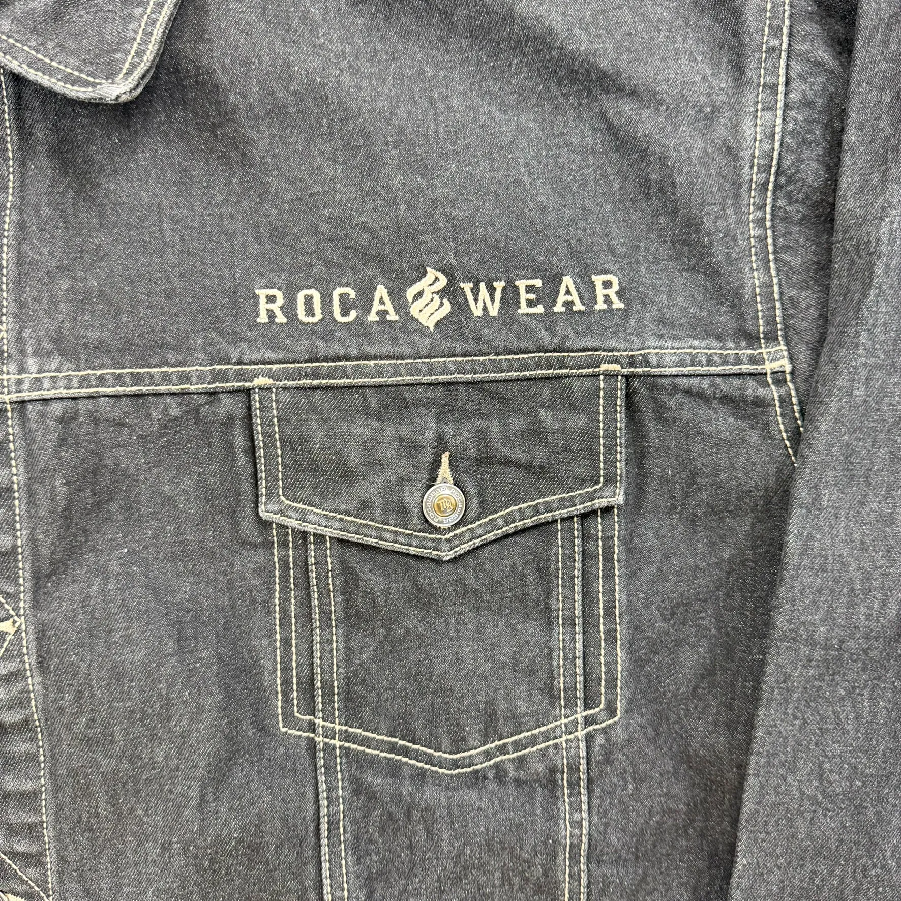 F- Vintage Rocawear Denim Big & Tall Embroidered Text Denim Jacket sold by HG Vintage product image thumbnail 2