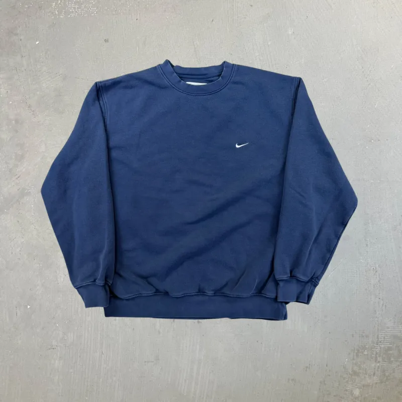 F- Vintage '00 Nike Embroidered Swoosh Navy Crewneck sold by HG Vintage