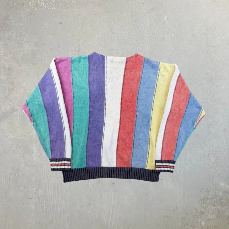 F- Vintage Tommy Hilfiger Vertical Color Blocks Knit Sweater sold by HG Vintage