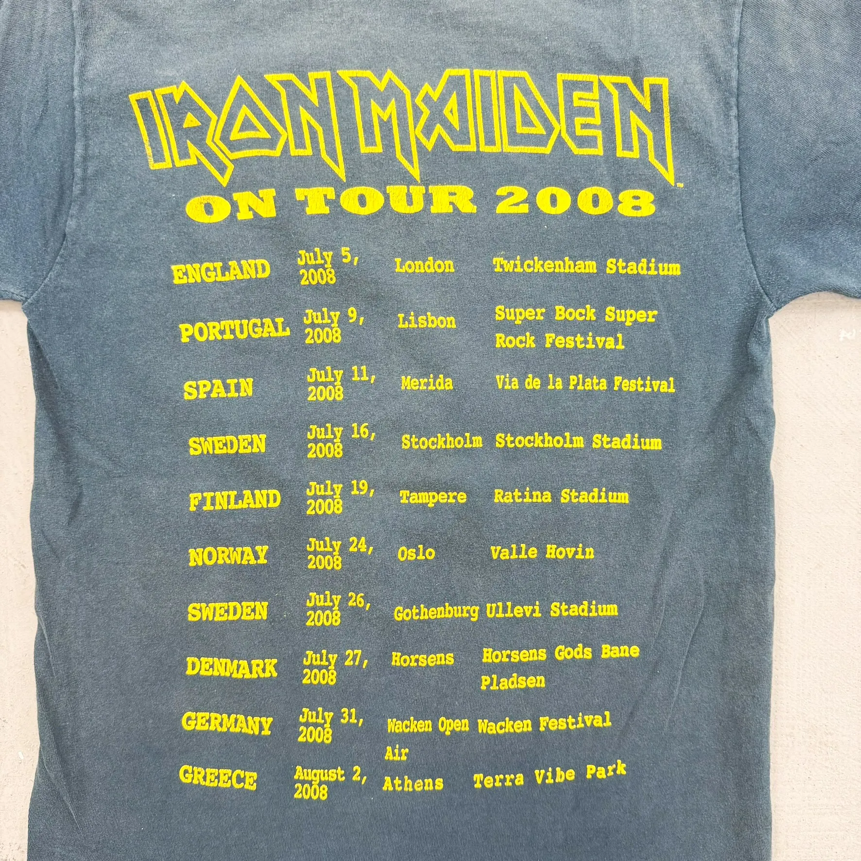 F- 08' Iron Maiden Somewhere Back In Time Tour Tee sold by HG Vintage product image thumbnail 4