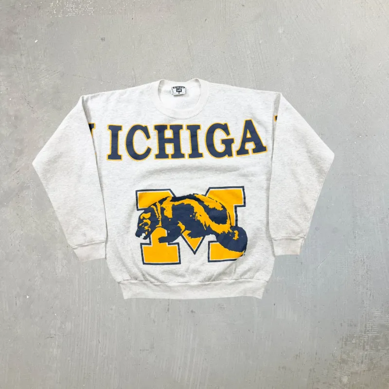 F- Vintage University Of Michigan Wolverines Made In USA Text & Logo Lee Crewneck sold by HG Vintage