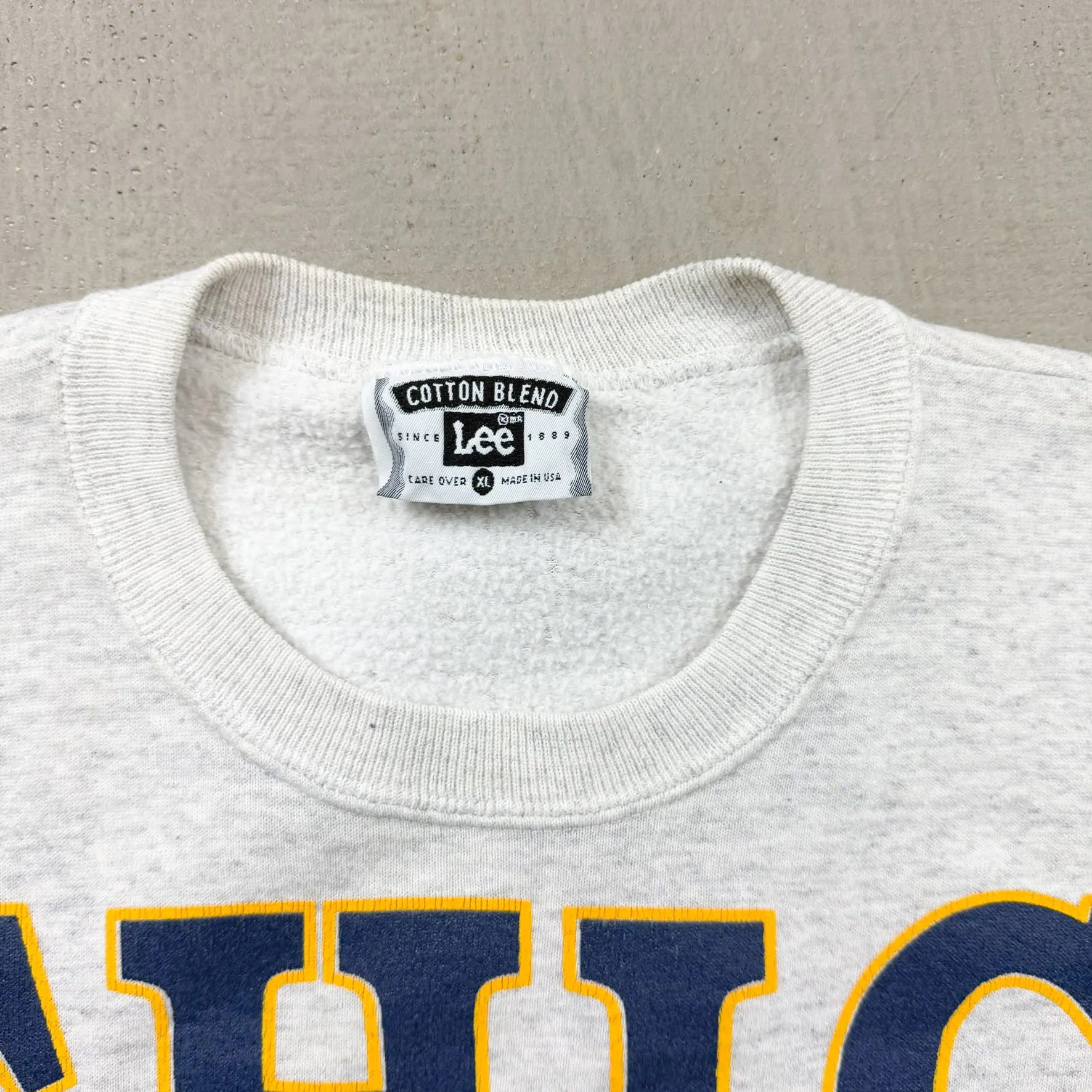 F- Vintage University Of Michigan Wolverines Made In USA Text & Logo Lee Crewneck sold by HG Vintage product image thumbnail 3