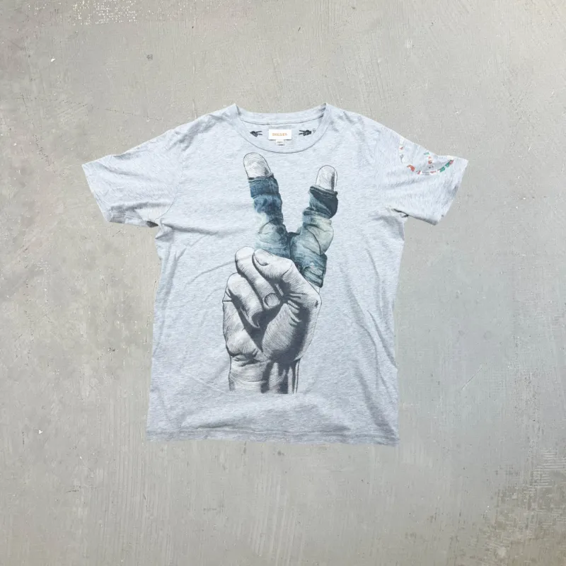 F- Vintage Diesel Peace Sign Denim Graphic Tee sold by HG Vintage