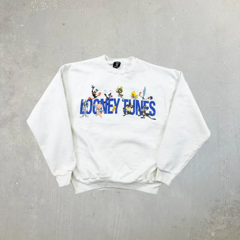 F- Vintage '95 Looney Tunes Characters & Text Graphic Made In USA Crewneck sold by HG Vintage