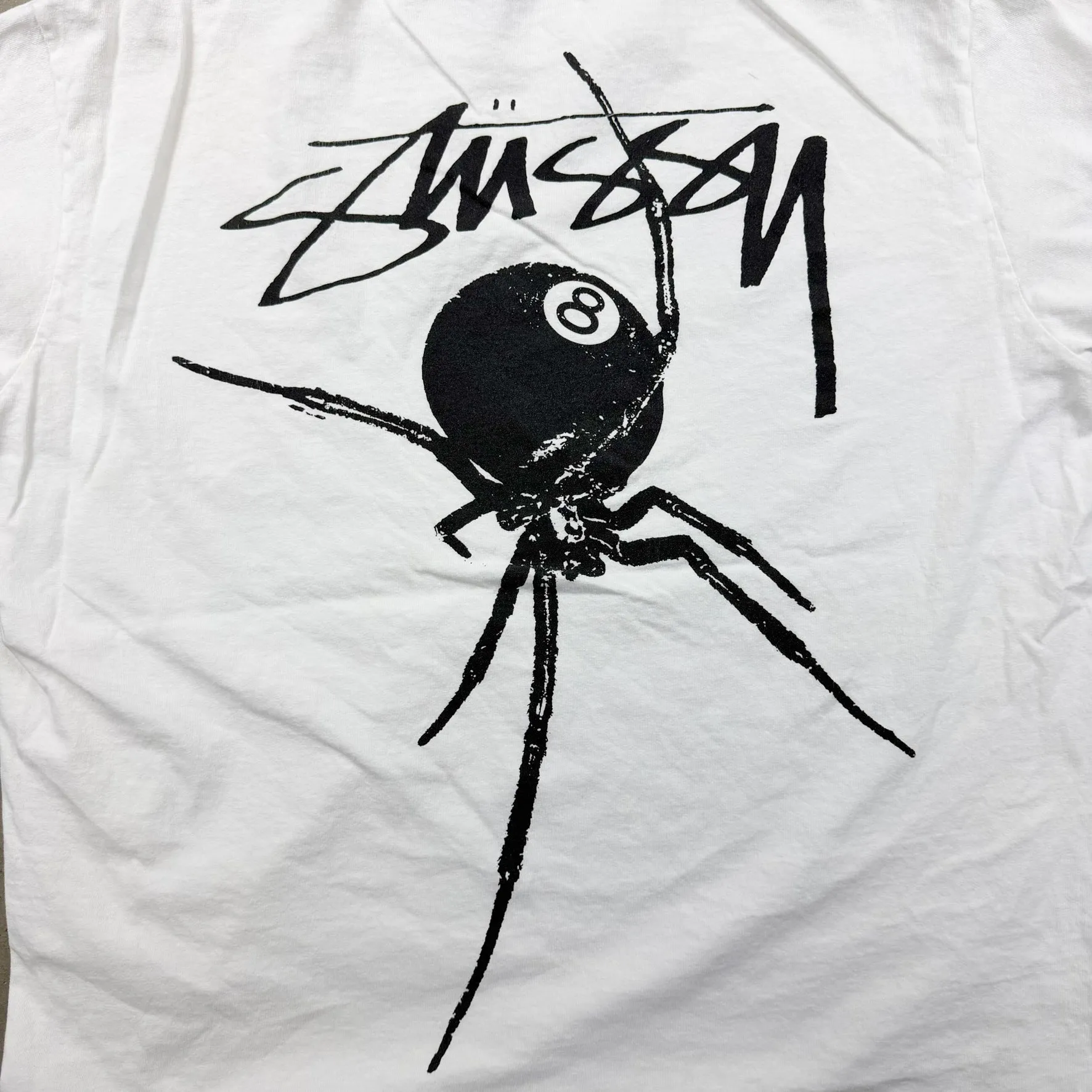 F- Vintage Stussy 8 Ball Spider Graphic Made In USA Tee sold by HG Vintage product image thumbnail 4