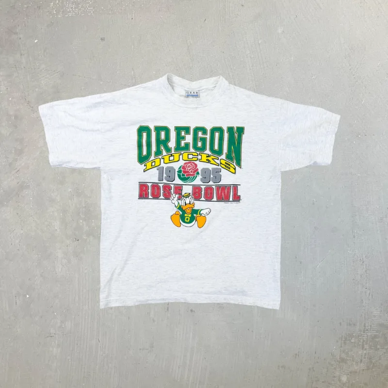 F- Vintage '95 Disney Oregon Ducks Daffy Duck Rose Bowl Graphic Made In USA Tee sold by HG Vintage