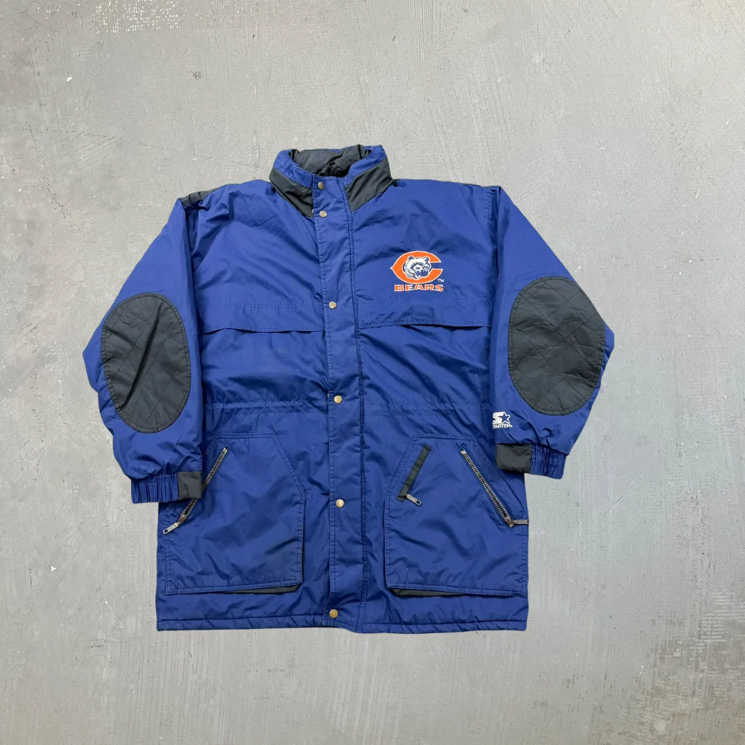 F- Vintage Chicago Bears NFL Starter Zip Up Heavy Winter Jacket sold by HG Vintage