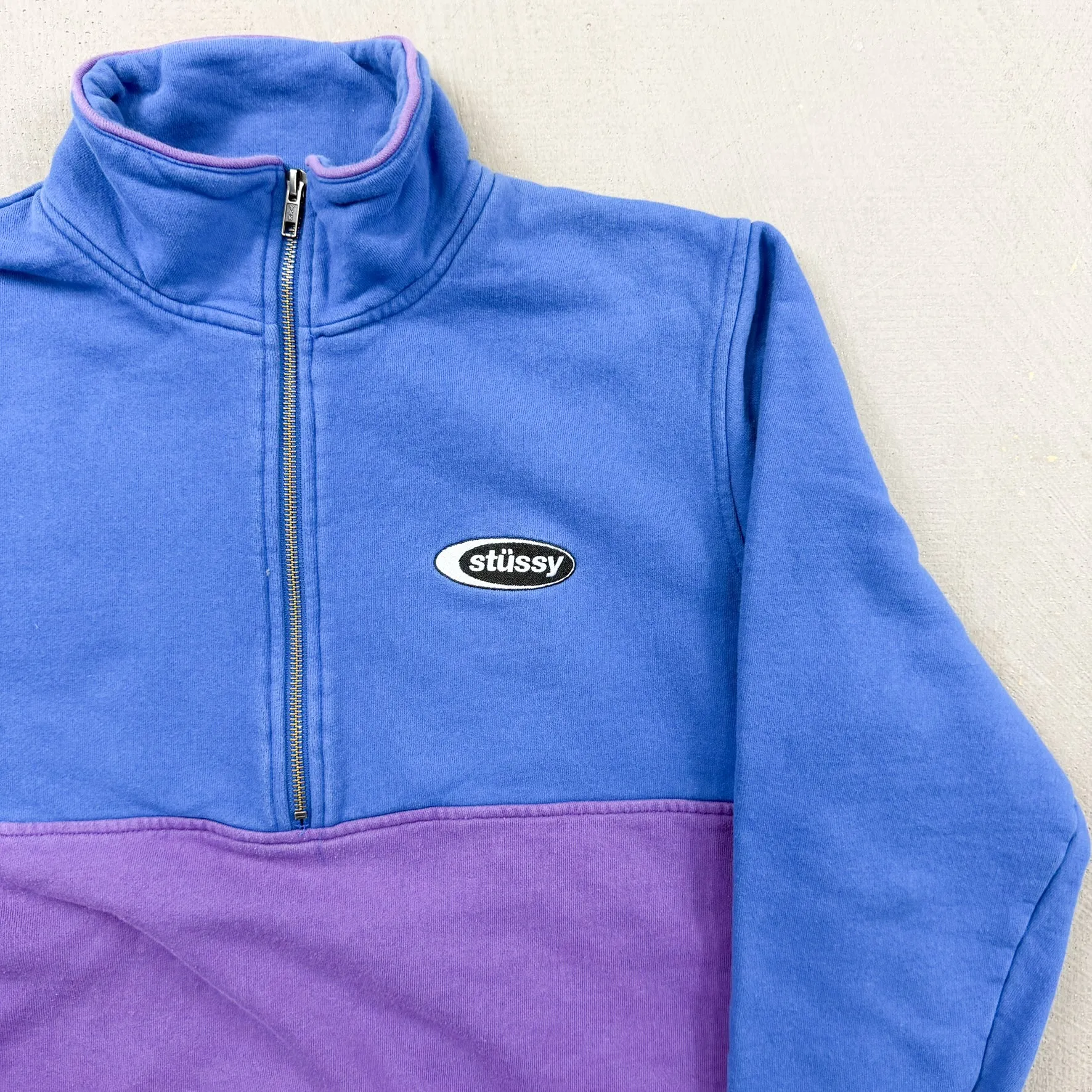 F- Vintage Stussy Embroidered Text Quarter Zip Crewneck sold by HG Vintage product image thumbnail 2