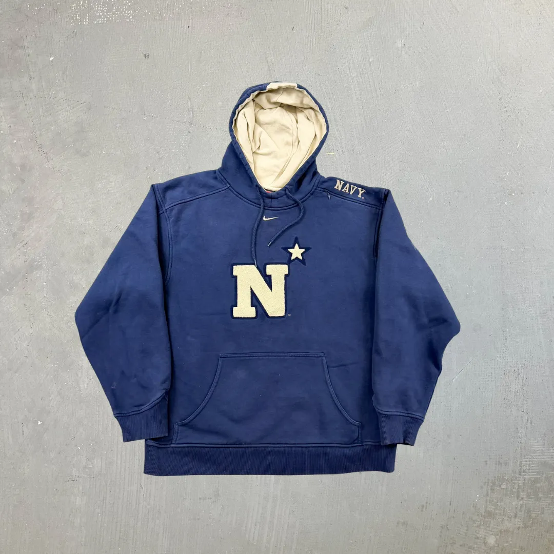 F- Nike Team US Navy College Embroidered Text Hoodie sold by HG Vintage