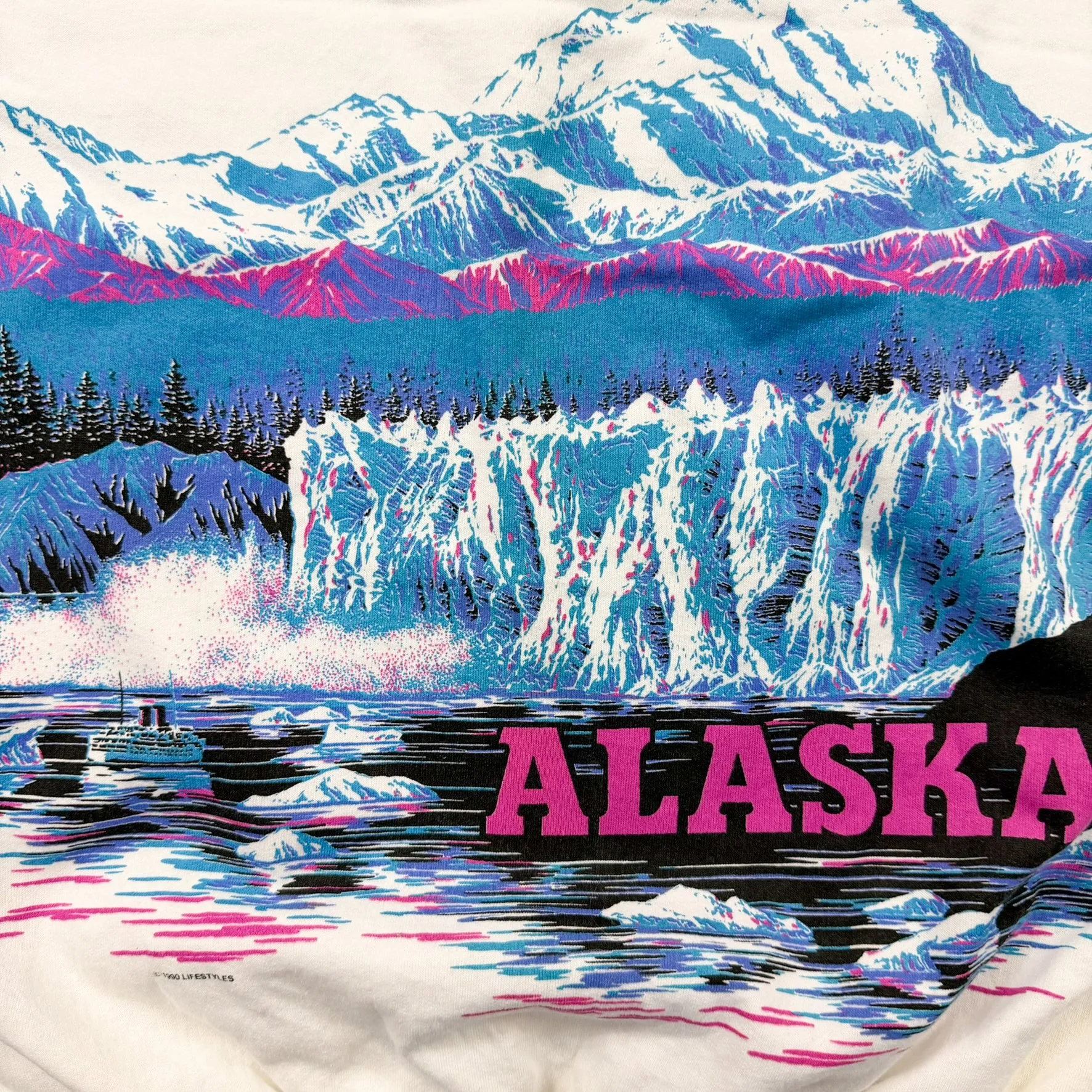 F- Vintage '90 Lifestyles Alaska Mountains Graphic Made In USA Crewneck sold by HG Vintage product image thumbnail 2
