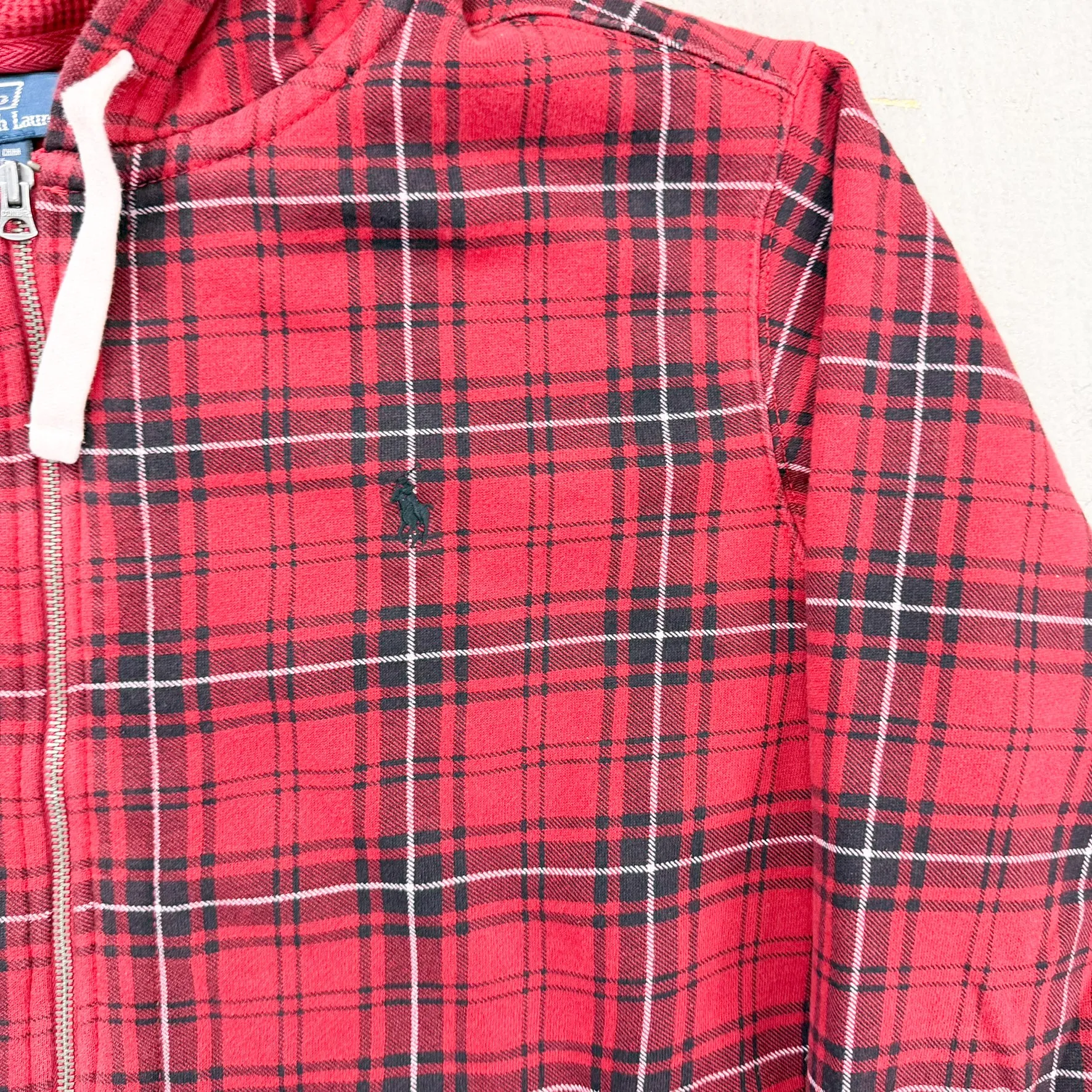 F- Vintage Polo Ralph Lauren Plaid Zip Up Hoodie sold by HG Vintage product image thumbnail 2