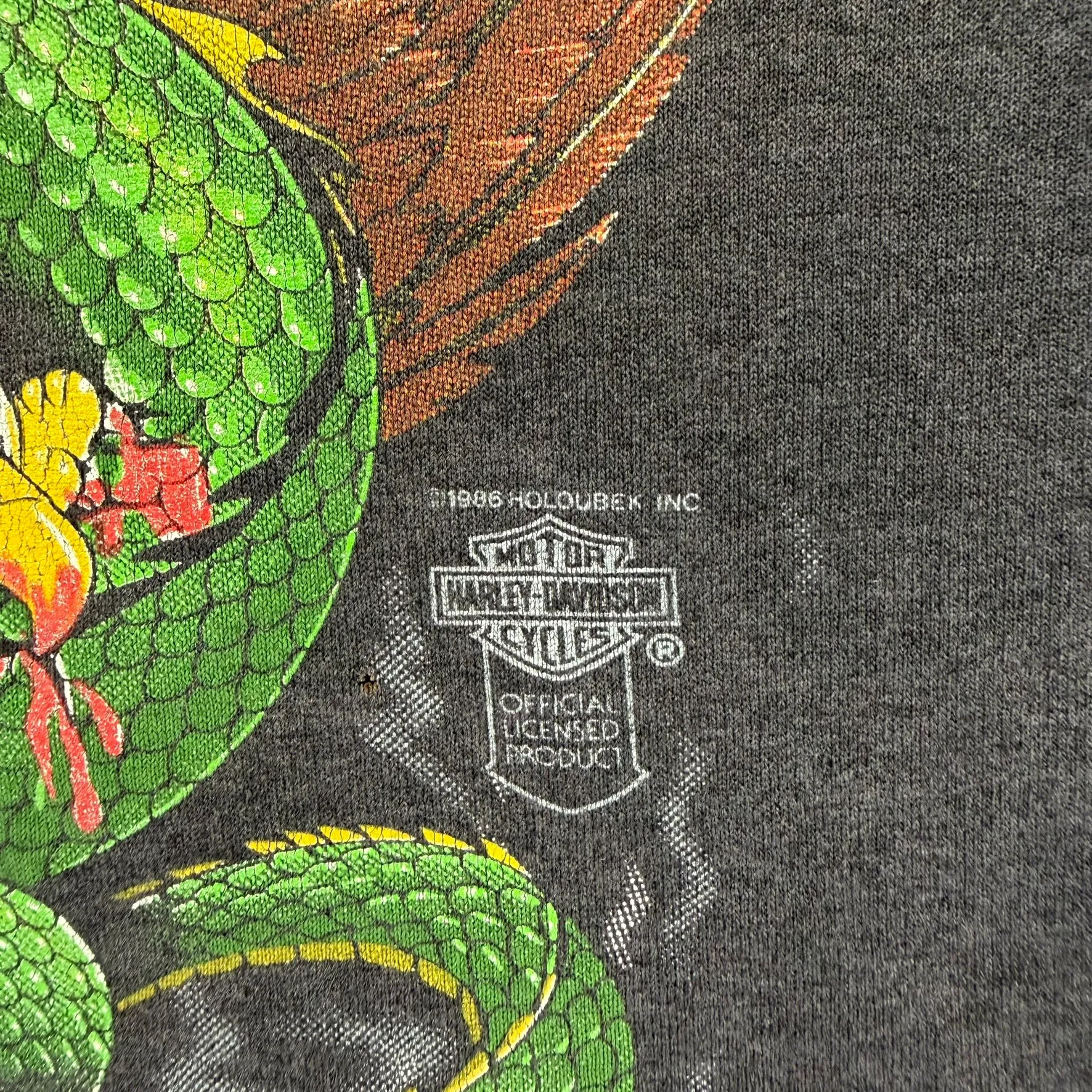 F- Vintage '86 Harley Davidson The Eagle Has Landed Graphic Single Stitch Made In USA Tee sold by HG Vintage product image thumbnail 3