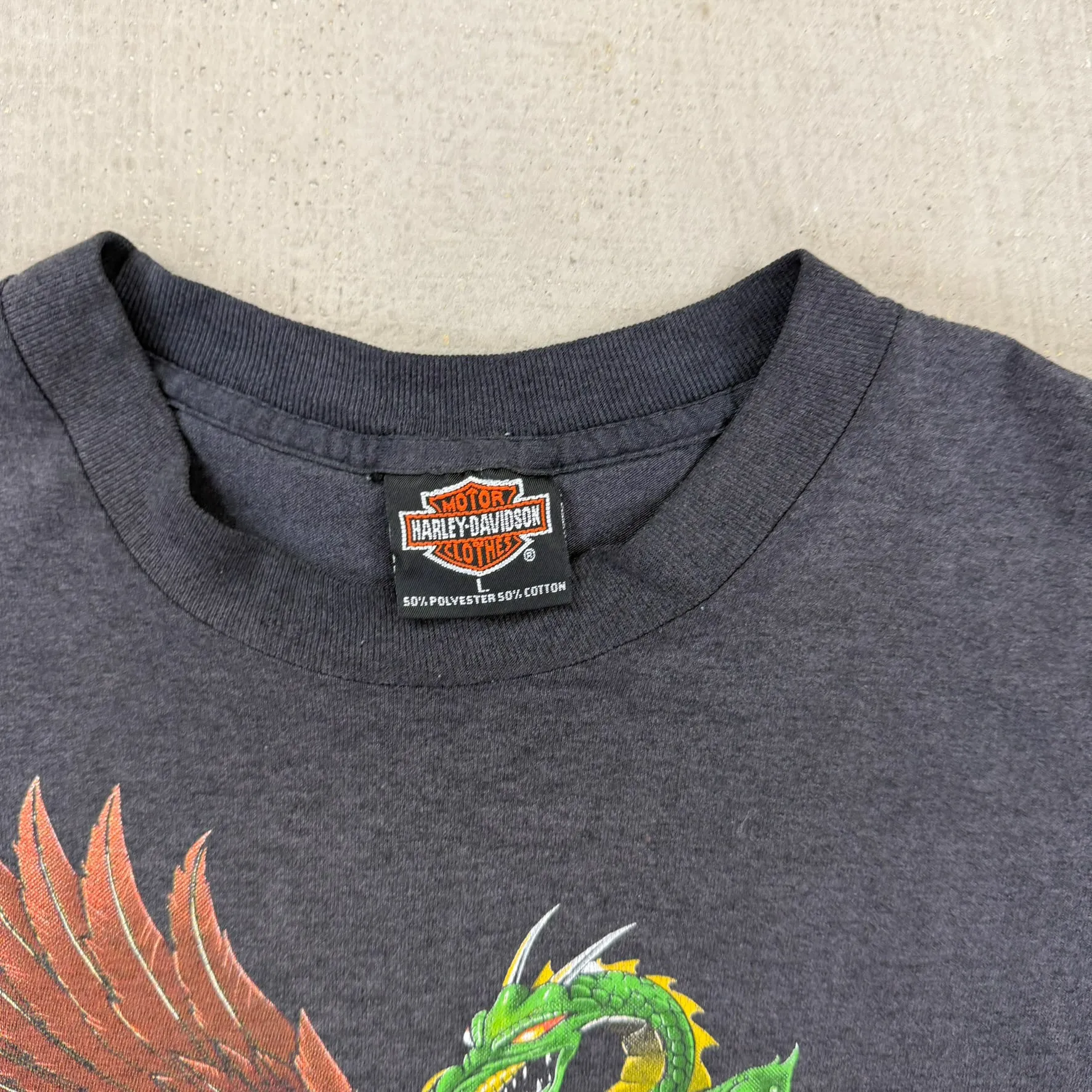 F- Vintage '86 Harley Davidson The Eagle Has Landed Graphic Single Stitch Made In USA Tee sold by HG Vintage product image thumbnail 4