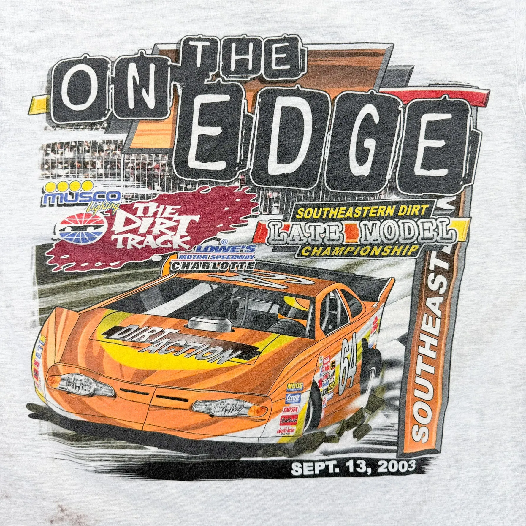 F- Vintage '03 On The Edge Lowes Motor Speedway Car Graphic Tee sold by HG Vintage product image thumbnail 3