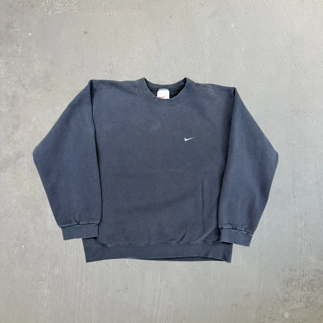 F- Vintage 90s Nike Embroidered Swoosh Black Crewneck sold by HG Vintage