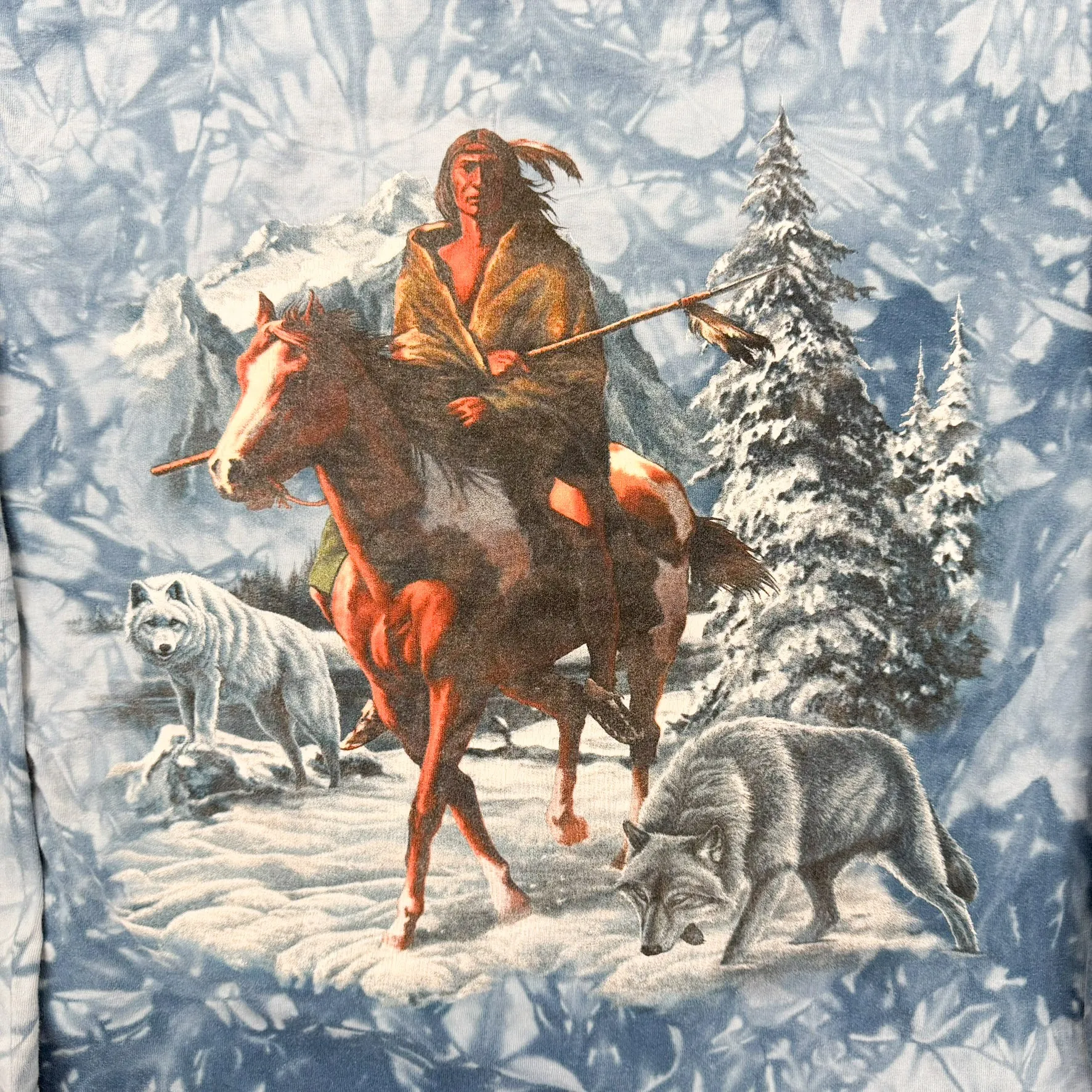 F- Vintage Back To Earth First Nation Horse & Wolves Long Sleeve Tee sold by HG Vintage product image thumbnail 2