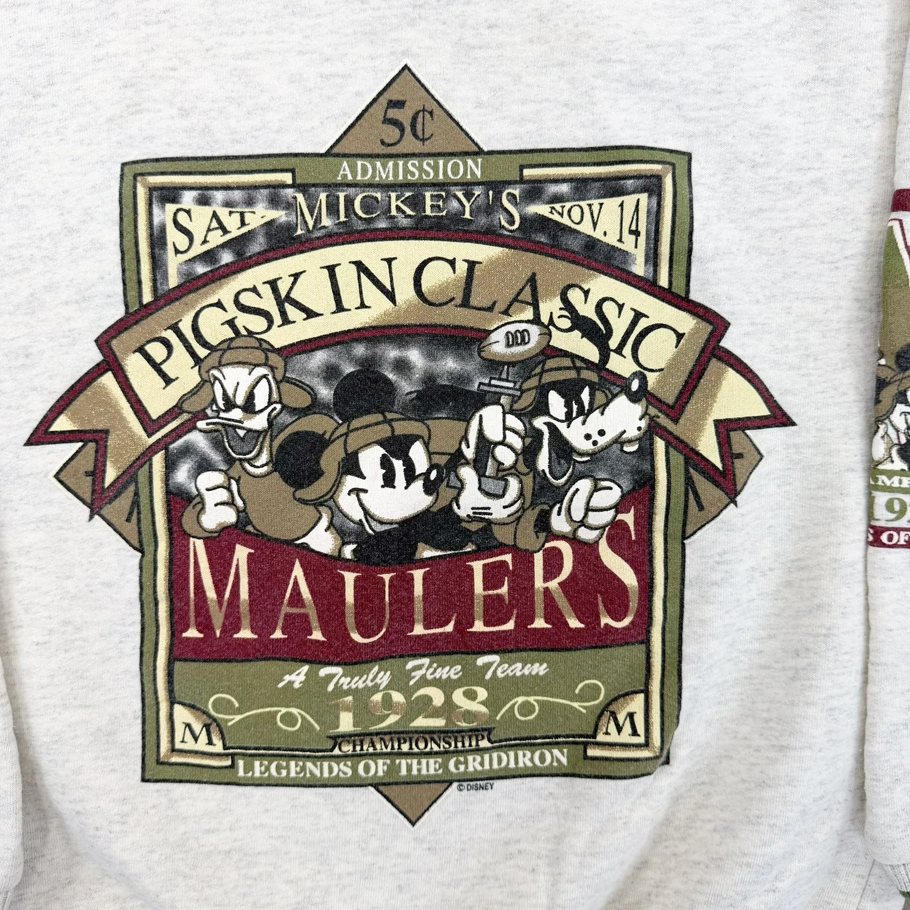 F- Vintage Disney Pigskin Classic Maulers Characters Graphic Crewneck sold by HG Vintage product image thumbnail 2