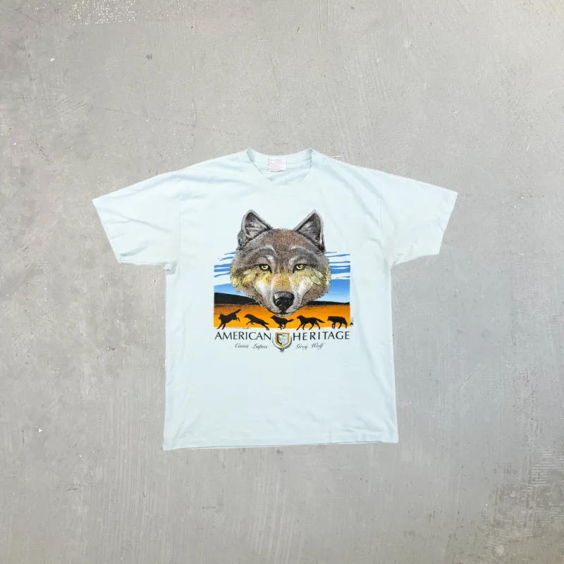 F- Vintage American Heritage Grey Wolf Hanes Heavyweight Single Stitch Tee sold by HG Vintage