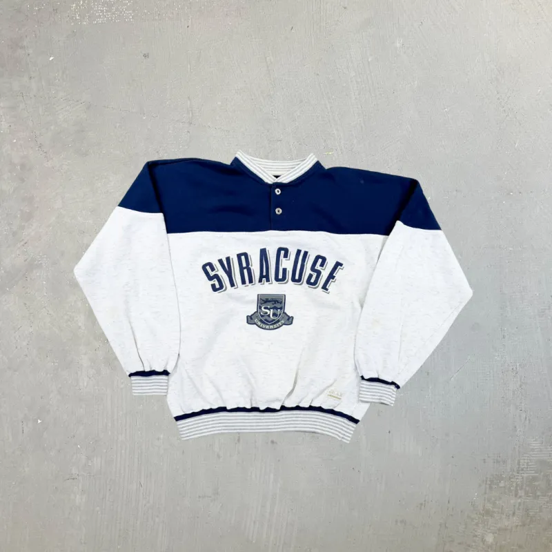 F- Vintage University Of Syracuse Henley Text Crewneck sold by HG Vintage