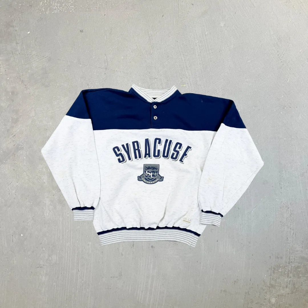 F- Vintage University Of Syracuse Henley Text Crewneck sold by HG Vintage
