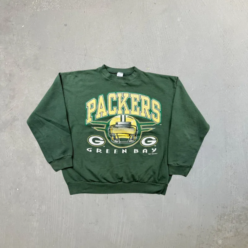 F- Vintage '95 Green Bay Packers NFL Logo 7 Text & Helmet Made In USA Crewneck sold by HG Vintage