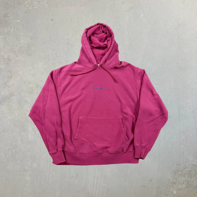 F- Vintage Champion Reverse Weave Embroidered Text Hoodie sold by HG Vintage