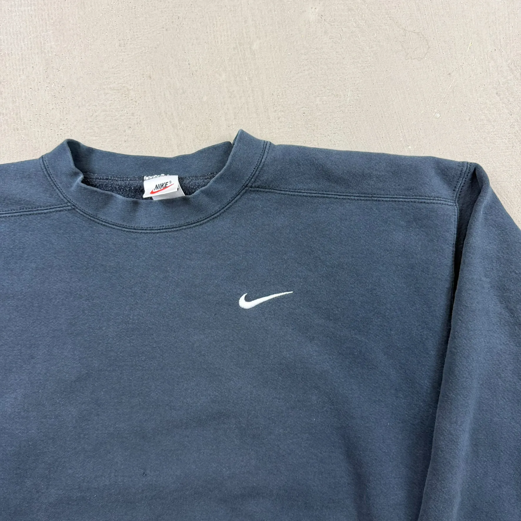 F- Vintage 90s Nike Embroidered Swoosh Black Crewneck sold by HG Vintage product image thumbnail 2