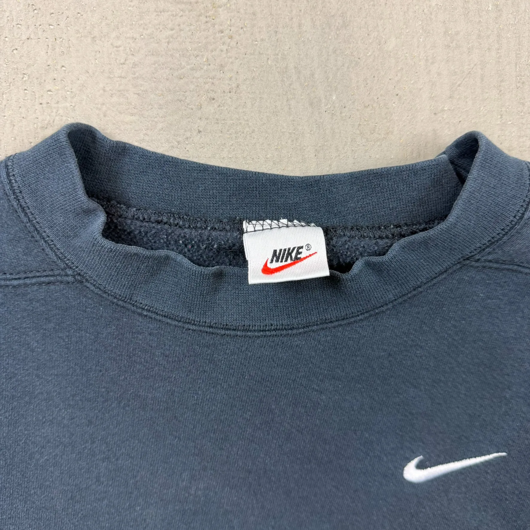F- Vintage 90s Nike Embroidered Swoosh Black Crewneck sold by HG Vintage product image thumbnail 4