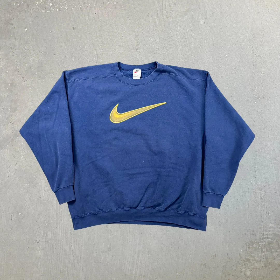 F- Vintage 90s Nike Centre Chest Swoosh Made In USA Crewneck sold by HG Vintage