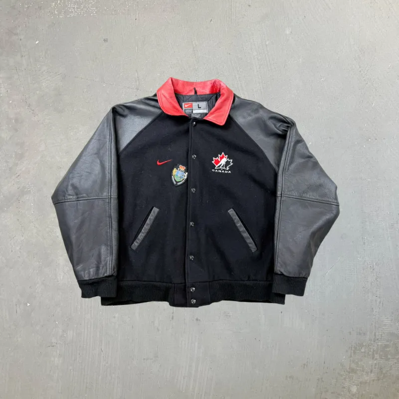 F- Vintage Hockey Canada Nike Snap Button Varsity Jacket sold by HG Vintage