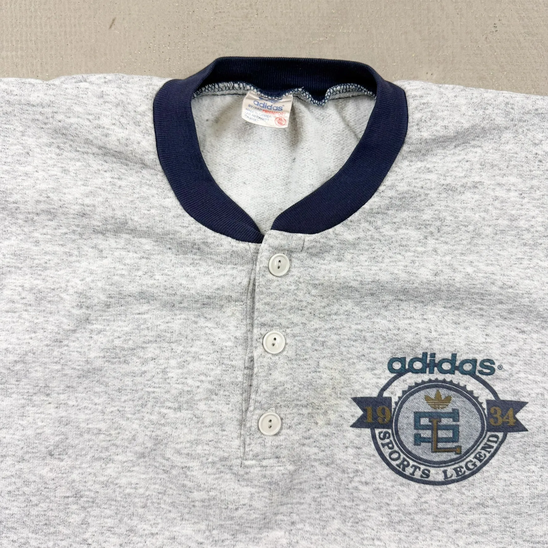 F- Vintage Adidas Sports Legend Made In Canada Henley Crewneck sold by HG Vintage product image thumbnail 2