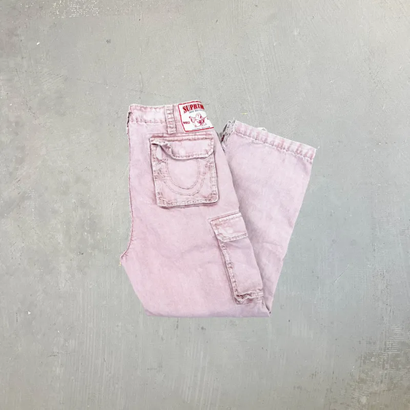 F- Supreme X True Religion Pink Cargo Pants sold by HG Vintage