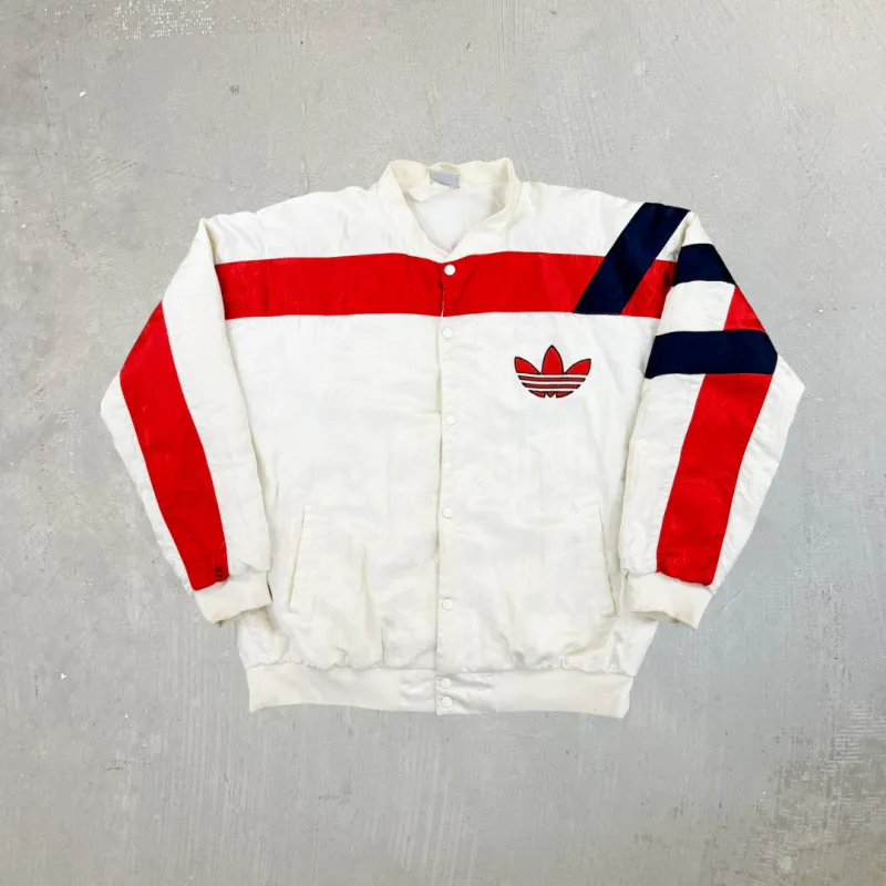 F- Vintage Adidas Button Snap Bomber Jacket sold by HG Vintage