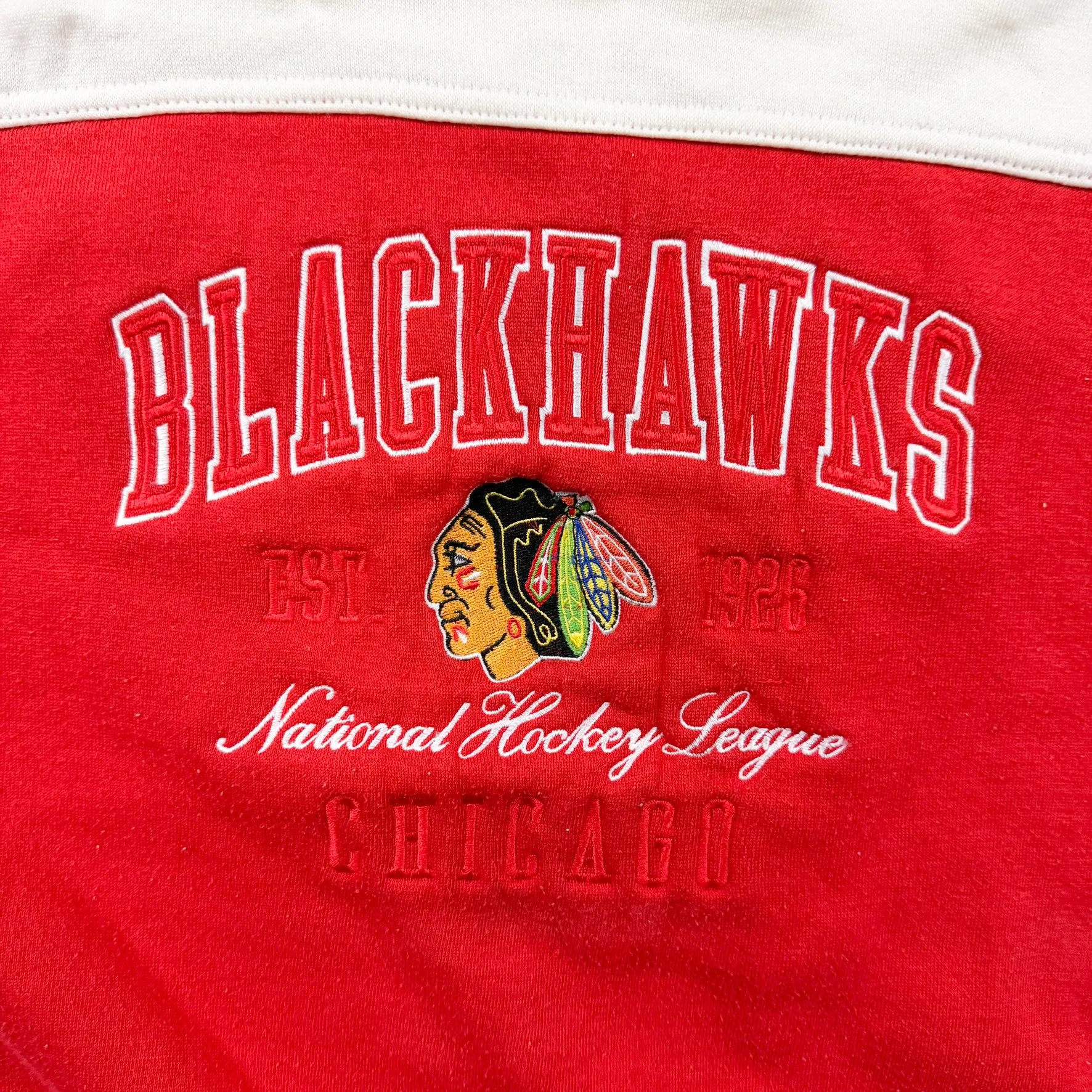 F- Vintage Chicago Blackhawks NHL Pro Player Embroidered text Crewneck sold by HG Vintage product image thumbnail 2