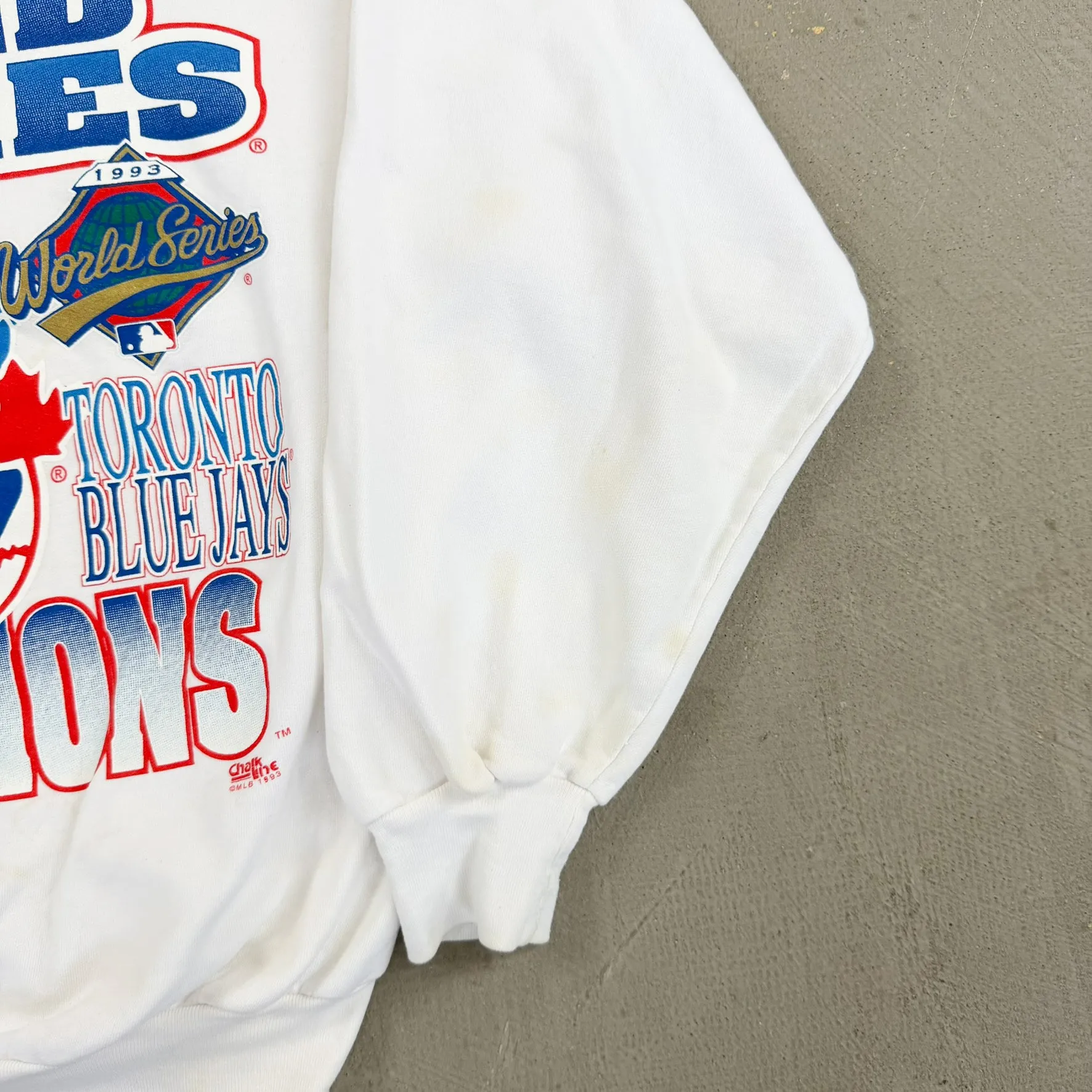 F- Vintage '93 Toronto Blue Jays Back To Back World Series Champs MLB Chalk Line Crewneck sold by HG Vintage product image thumbnail 5