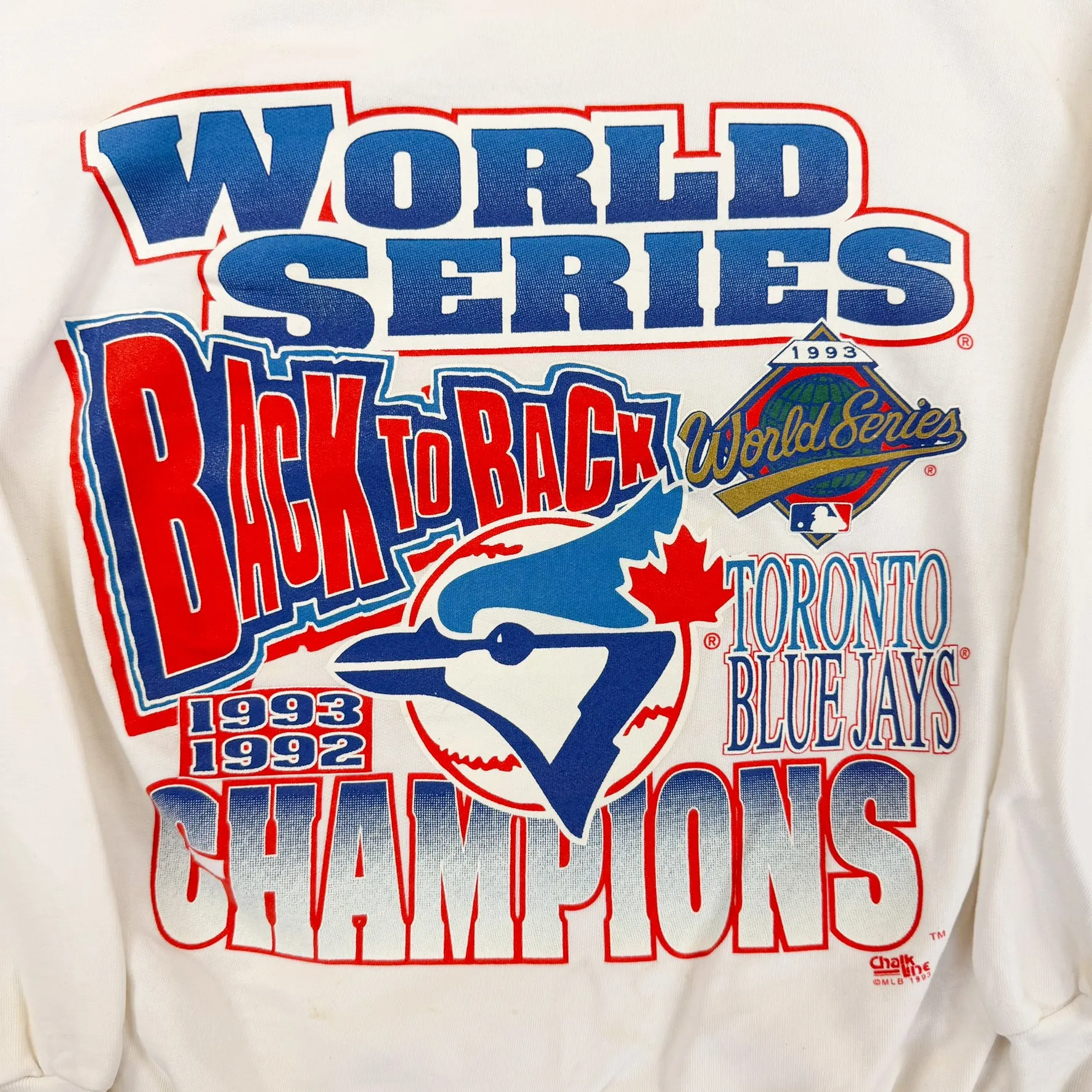 F- Vintage '93 Toronto Blue Jays Back To Back World Series Champs MLB Chalk Line Crewneck sold by HG Vintage product image thumbnail 2