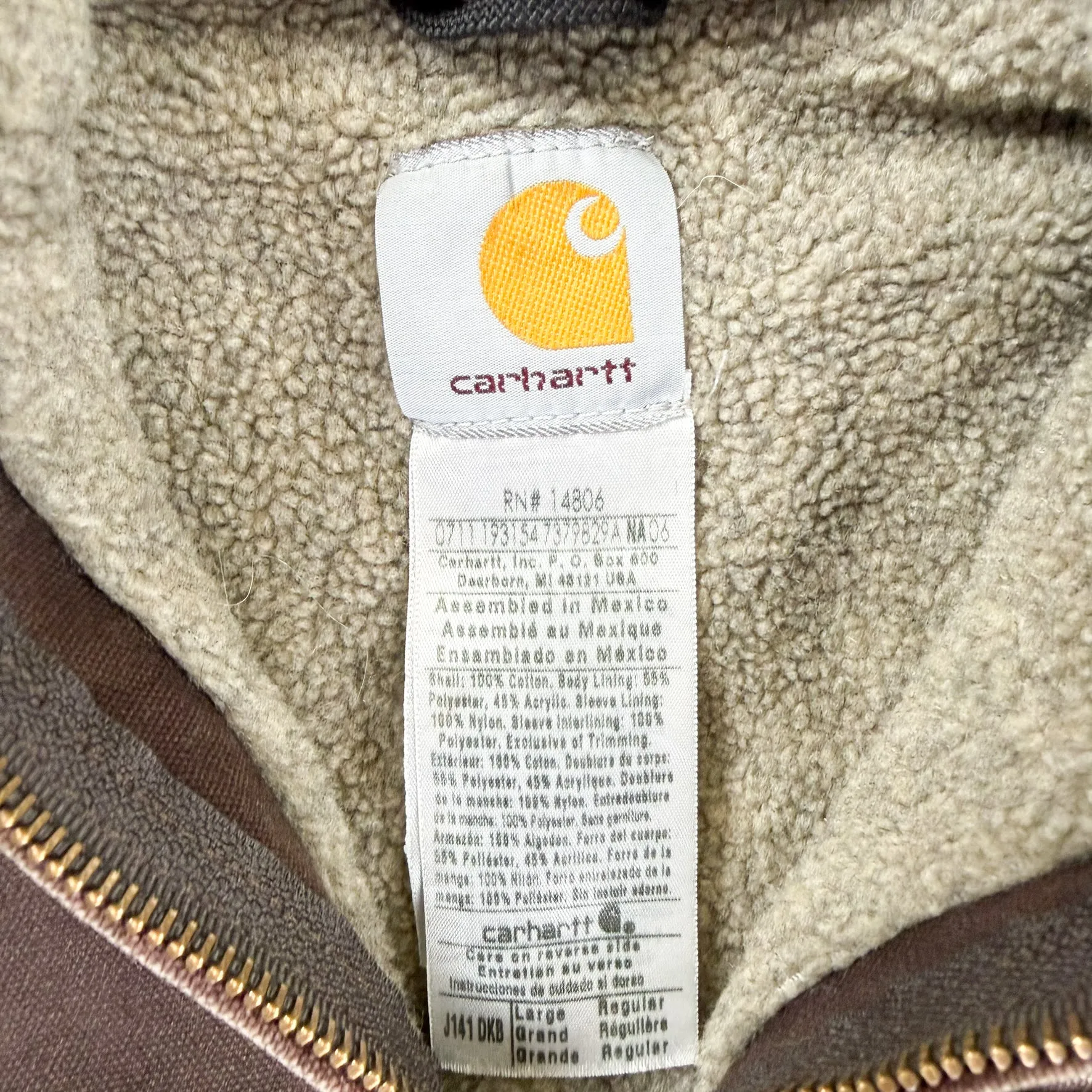 F- Vintage Carhartt Active Fleece Lined Hooded Work Jacket sold by HG Vintage product image thumbnail 4