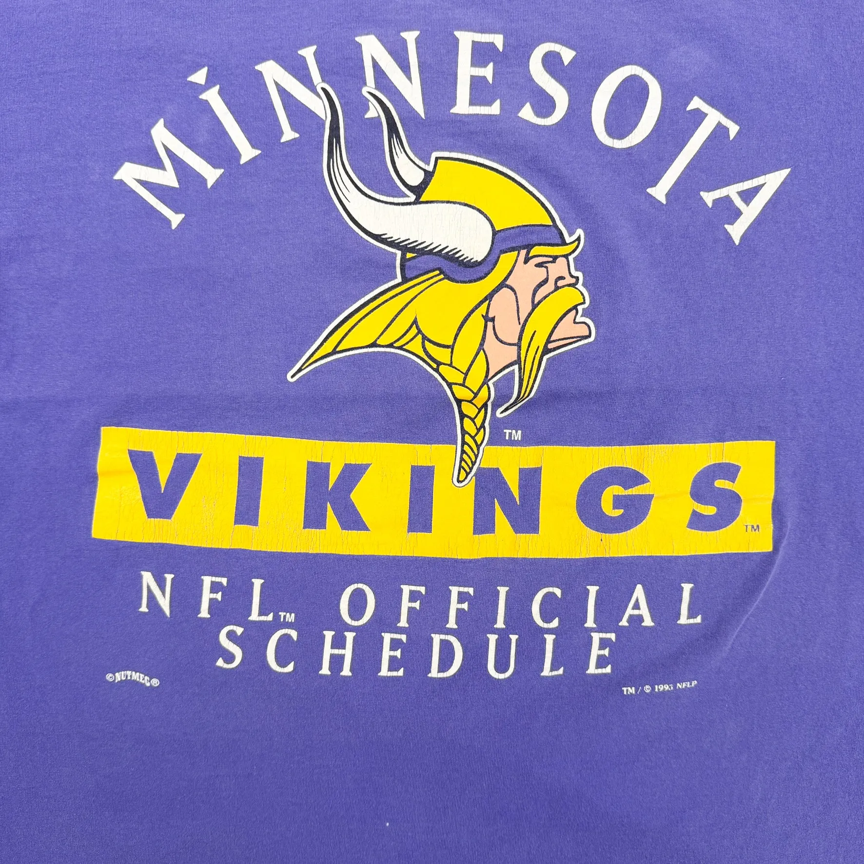 F- Vintage '95 Minnesota Vikings NFL Official Schedule Graphic Made In USA Tee sold by HG Vintage product image thumbnail 2