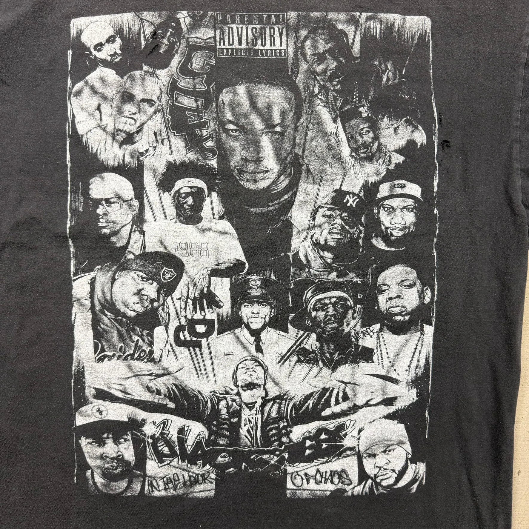 F- Vintage Hip Hop Artists Parental Advisory Graphic Tee sold by HG Vintage product image thumbnail 2