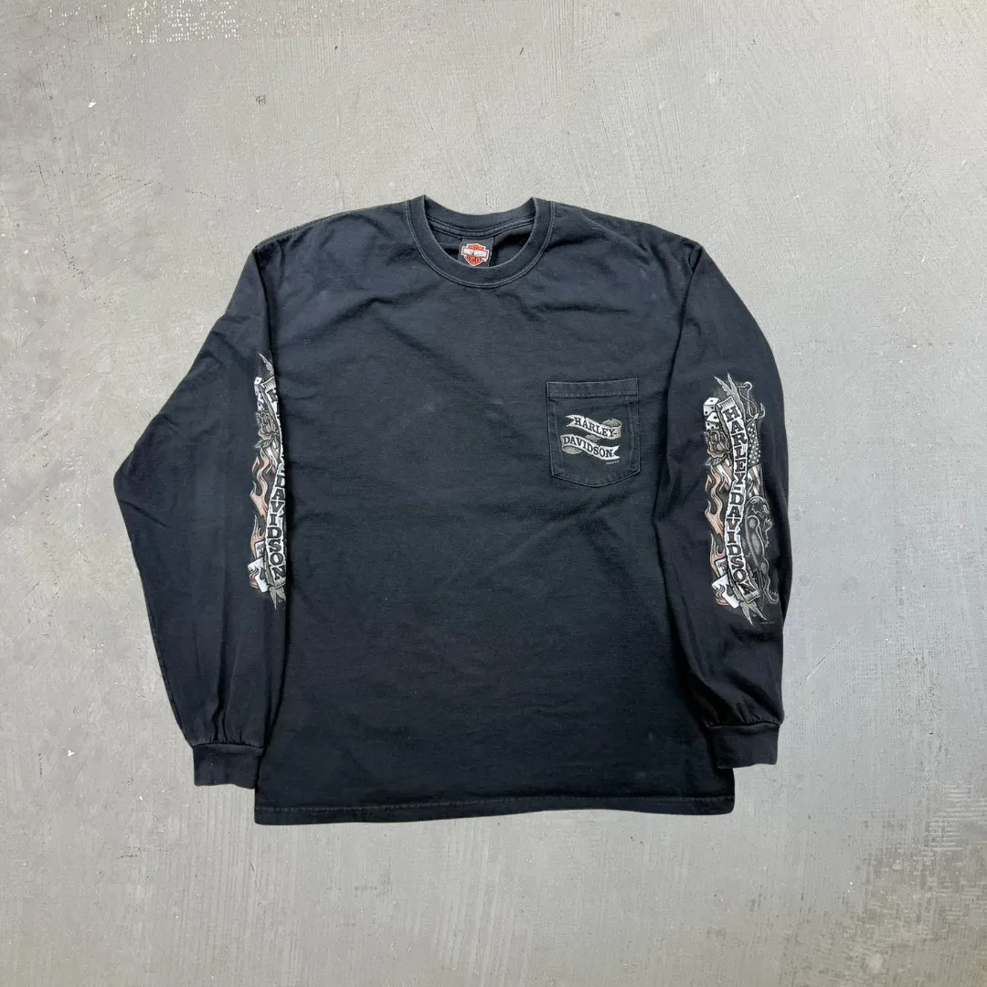 F- Vintage '06 Harley Davidson Kenosha Wisconsin Made In USA Long Sleeve Tee sold by HG Vintage