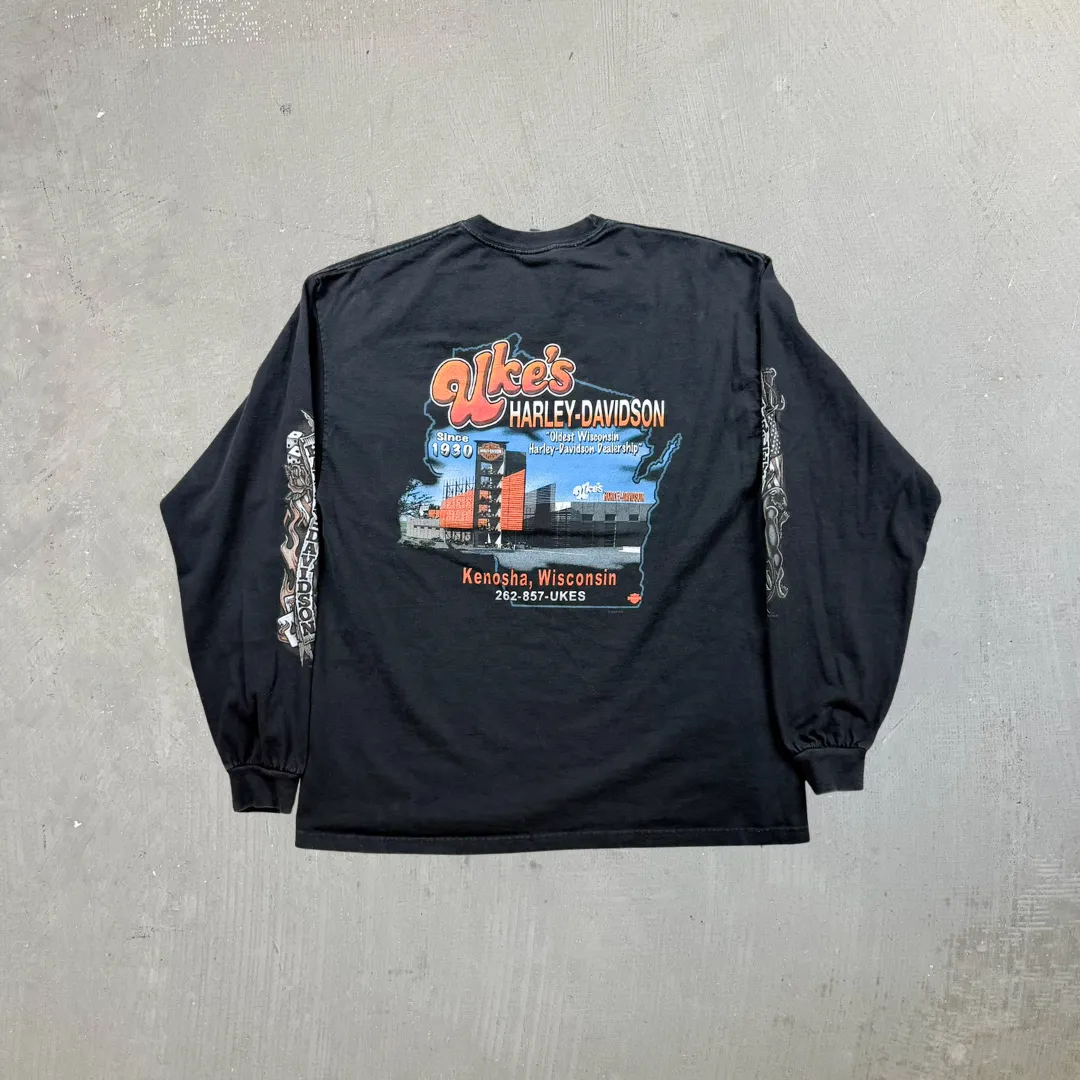 F- Vintage '06 Harley Davidson Kenosha Wisconsin Made In USA Long Sleeve Tee sold by HG Vintage product image thumbnail 4