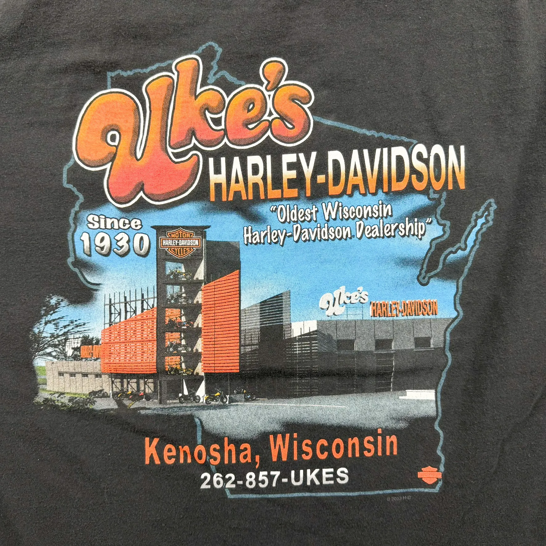 F- Vintage '06 Harley Davidson Kenosha Wisconsin Made In USA Long Sleeve Tee sold by HG Vintage product image thumbnail 5