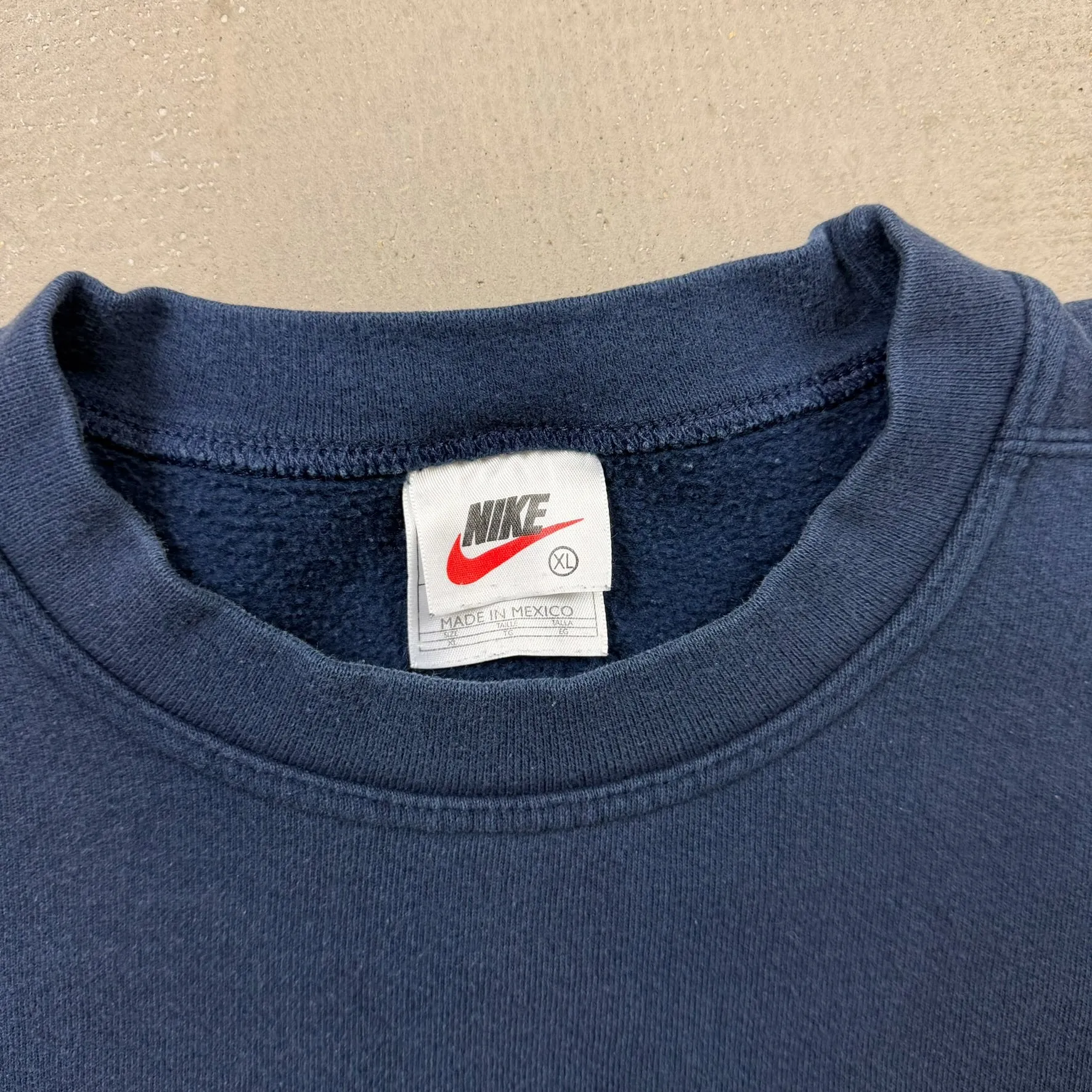 F- Vintage 90s Nike Embroidered Swoosh Navy Crewneck sold by HG Vintage product image thumbnail 3
