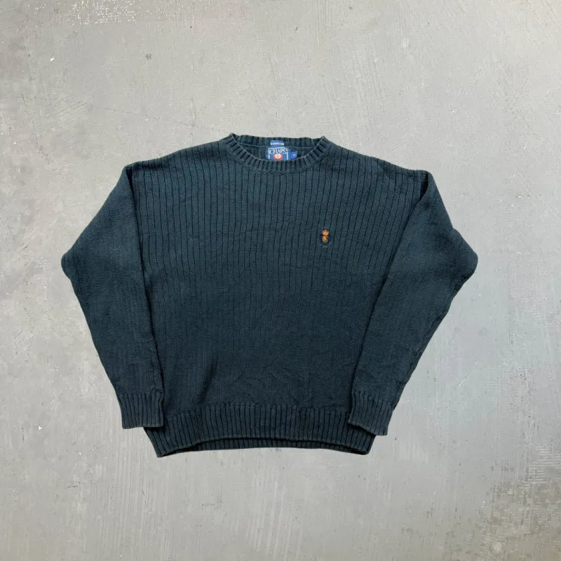 F- Vintage 90s Chaps Ralph Lauren Embroidered Crest Green Knit Sweater sold by HG Vintage