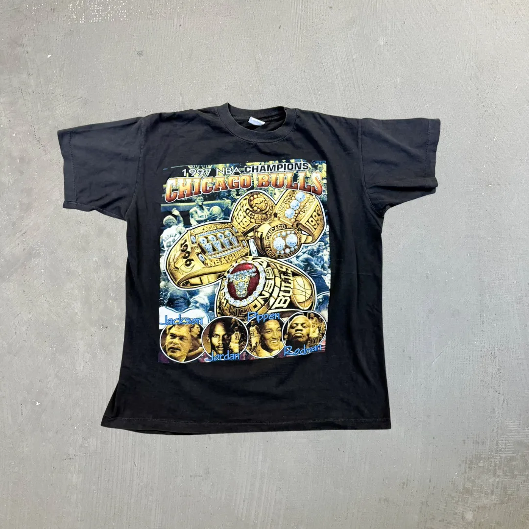 F- Vintage '97 Chicago Bulls Champions NBA Single Stitch Tee sold by HG Vintage