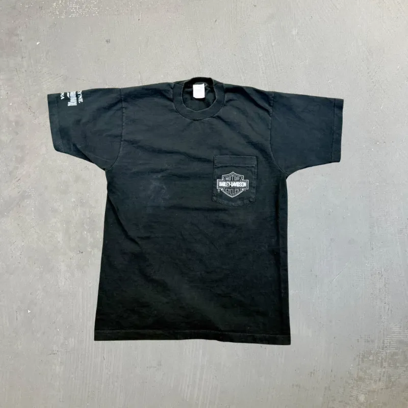 F- Vintage Harley Davidson Ft Wayne Indiana Made In USA Single Stitch Pocket Tee sold by HG Vintage